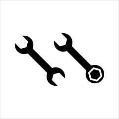 Wrench Icon. Symbol isolated white background. vector illustration. color editable.