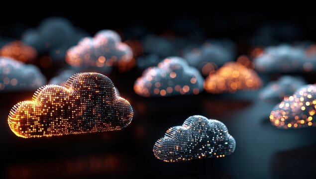 Abstract digital clouds