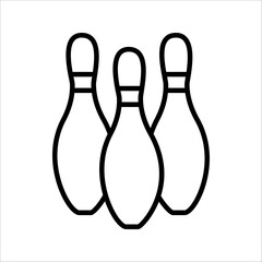 Fototapeta premium bowling Icon. Symbol isolated white background. vector illustration. color editable.