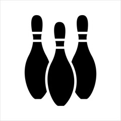 bowling Icon. Symbol isolated white background. vector illustration. color editable.