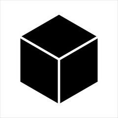 Box Icon. Symbol isolated white background. vector illustration. color editable.