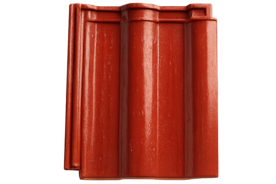 Red roof tile isolated on transparent background, creating shelter and protection