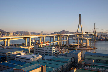 A view of the Busan Harbor Bridge.