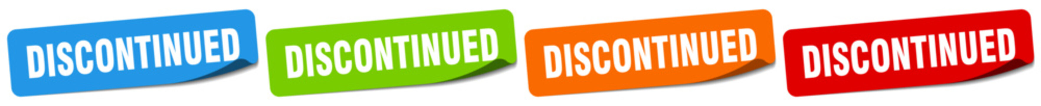 discontinued sticker. discontinued sticker set on white background