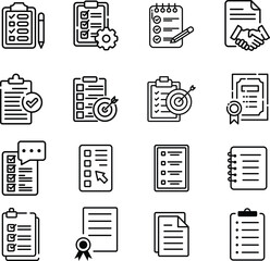 business checklist vector collection, checklist vector icons set for tasks