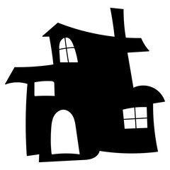Night Shadow House, Black House Shape, House Shadow Halloween Element