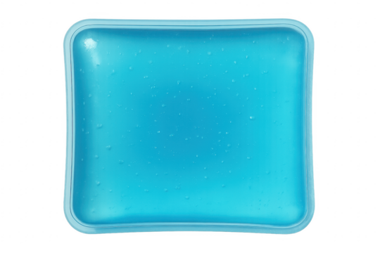Blue cooling gel pad isolated on transparent background