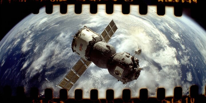 Space station orbiting Earth, a futuristic view of exploration