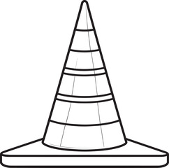 Traffic Cone Icon Silhouette | Black Vector Illustration Art