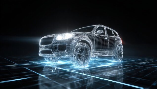 Futuristic digital SUV (1) - Powered by Adobe