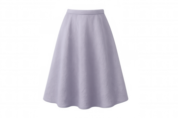 Purple skirt with flowing design isolated on transparent background, showcasing modern women's fashion apparel
