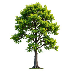 Fototapeta premium Lush Green Tree Isolated on Transparent background for Nature Themes