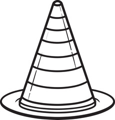 Traffic Cone Icon Silhouette | Black Vector Illustration Art