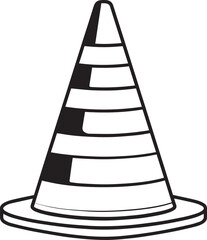 Traffic Cone Icon Silhouette | Black Vector Illustration Art