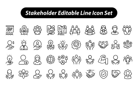 Stakeholder Editable Line Icon Set