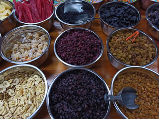 Assortment of dried fruits