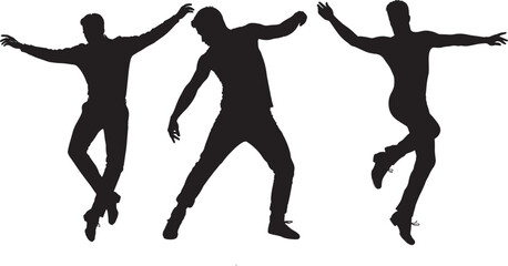 Men and women dancing or exercising in various poses