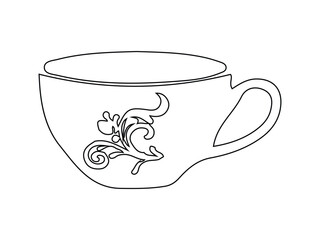 Cup icon , coffee cup line art icon , Hot drink icon, Cups of coffee and tea icon, Vector Illustration EPS 10.