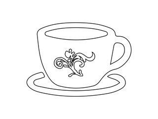Cup icon , coffee cup line art icon , Hot drink icon, Cups of coffee and tea icon, Vector Illustration EPS 10.