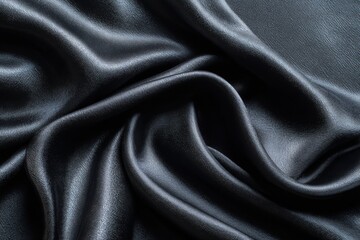 Fototapeta premium Dark gray silk fabric with elegant folds