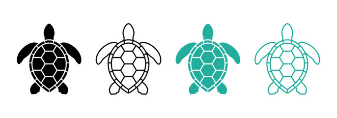 Sea turtle icon set