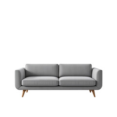 Obraz premium Stylish Gray Couch with Wooden Legs for Modern Living Room Decor