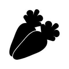 Two silhouette carrots, a symbol of healthy eating and organic farming