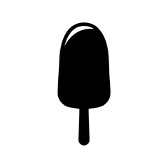 Black silhouette of classic popsicle ice cream with chocolate coating design