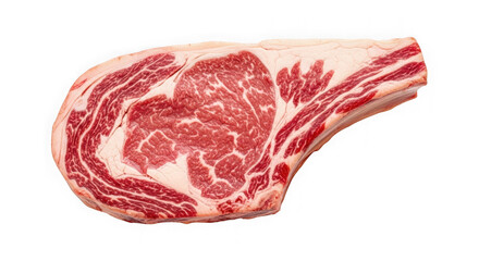 Raw ribeye steak isolated on transparent background
