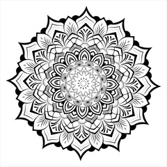Naklejka premium Mandala art decorative circular floral pattern design isolated vector illustration