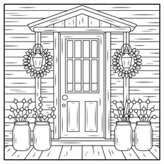 Christmas Door Coloring Pages