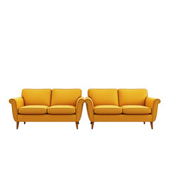 Fototapeta premium Bright Yellow Sofas for Cozy Living Room Interior Design Inspiration