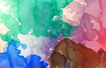 Watercolor splash background with vivid colors