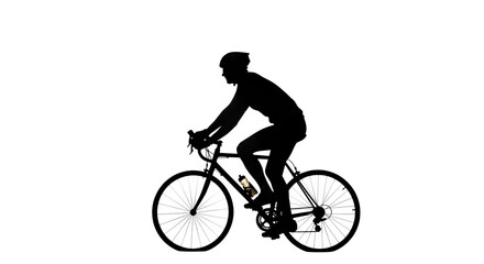 Fototapeta premium Black and white contour of cyclist. Outlines a sporty person for posters, branding, and print ads.