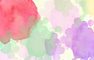 Abstract watercolor background with purple and green tones