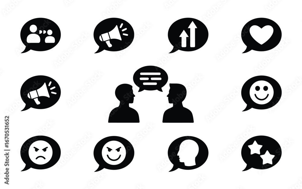Poster a collection of nine modern flat design illustration icons representing various concepts perfect for