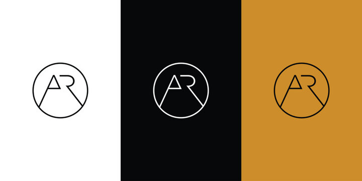 Simple and modern letter AR initials logo design