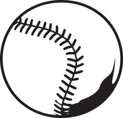 Baseball Silhouette Black | Vector Icon Artwork