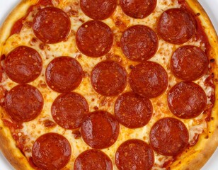 Pizza with pepperoni and cheese