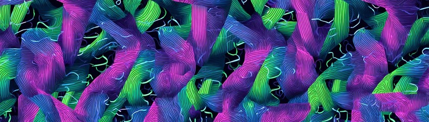 Abstract design with vibrant colors and flowing lines.