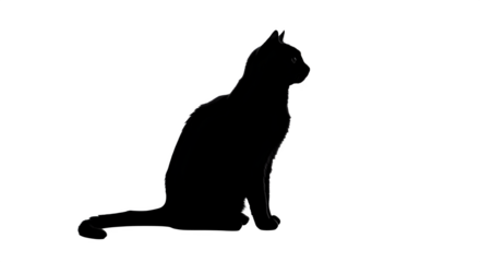 Black and White Sketch Creates Simple Cat Silhouette. Suitable for posters, branding and T-shirt designs.