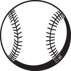Baseball Silhouette Black | Vector Icon Artwork