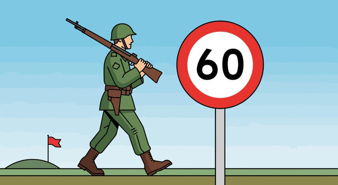 Soldier's March: Illustrating Speed Limits with Unexpected Juxtaposition