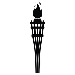 Illustration of a burning torch with flame, , perfect for sport, olympic and celebration related designs