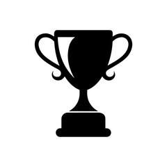 Silhouette double handle trophy cup champion award icon vector illustration isolated on white background