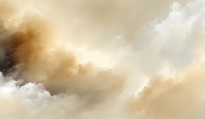 The sky is filled with clouds, some of which are brown. The majority of the sky is white