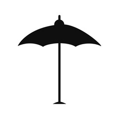 Obraz premium Silhouette garden parasol wide canopy outdoor shade icon vector illustration isolated on white background