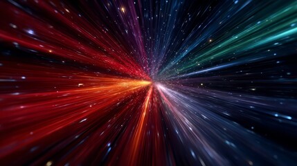 Obraz premium Colorful, swirling galaxy of stars and light. The colors are vibrant and the stars are scattered throughout the image