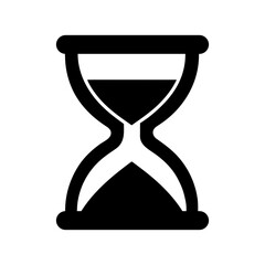 Silhouette modern flat hourglass simple timepiece timer icon vector illustration isolated on white background