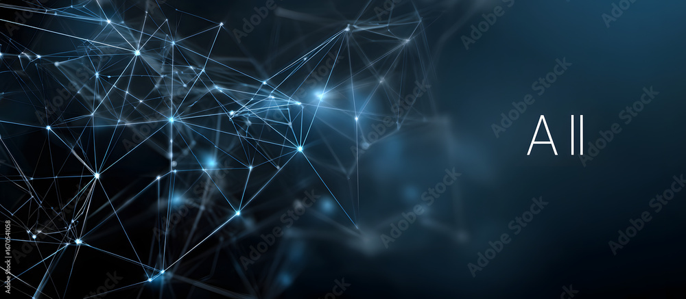 Poster artificial intelligence. technology web background. irtual concept